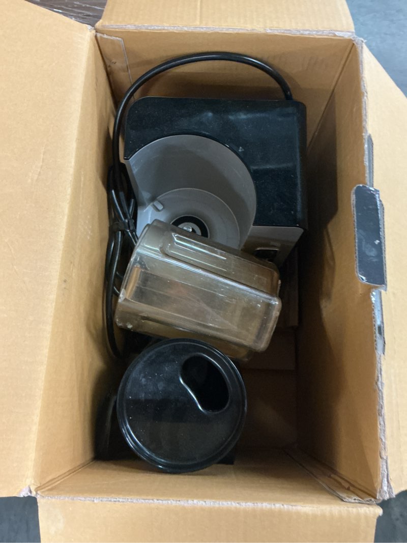 Condition photo showing As Is for omega juicer cold press vertical 43 rpm slow masticating compact juice extractor for fruits and vegetables quiet operation with 3 stage auger automatic pulp ejection and no-drip tap, 150-watts, silver