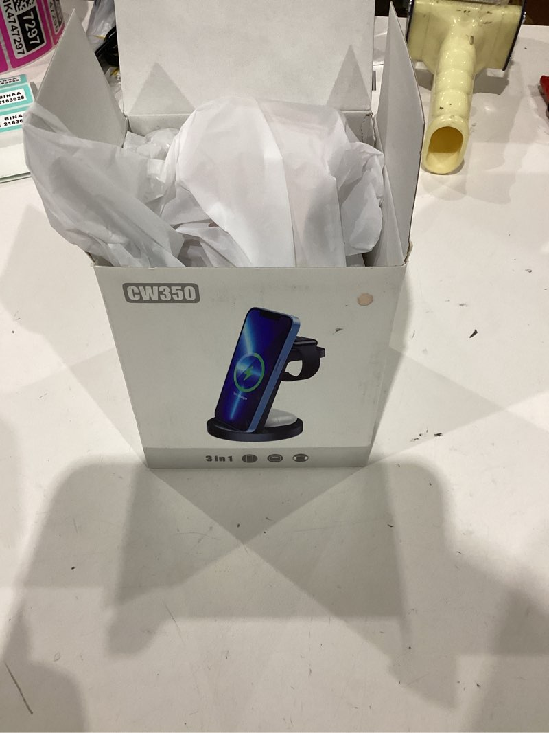 Condition photo showing Good Condition for Anlmz 3 in 1 Charging Station for iPhone, Wireless Charger for iPhone 17 16e 16 15 14 13 12 11 X Pro Max & Apple Watch - Charging Stand Dock for AirPods (Pink)