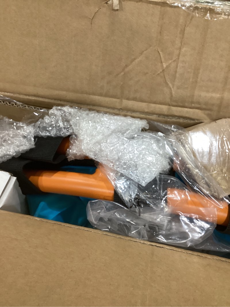 Condition photo showing Good Condition for Ativafit 36inch Mini Toddler Trampoline for Kids Ages 2-6 Indoor Outdoor Folding Small Rebounder Trampoline with Foam Handle Safety Padded Cover Fun for Kids Orange and Blue