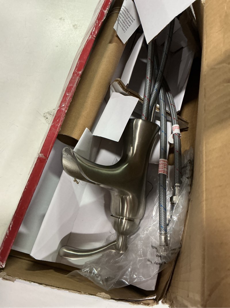 Condition photo showing As Is for Pfister Jaida Bathroom Sink Faucet, Single Handle, Single Hole or 3-Hole, Spot Defense Brushed Nicke