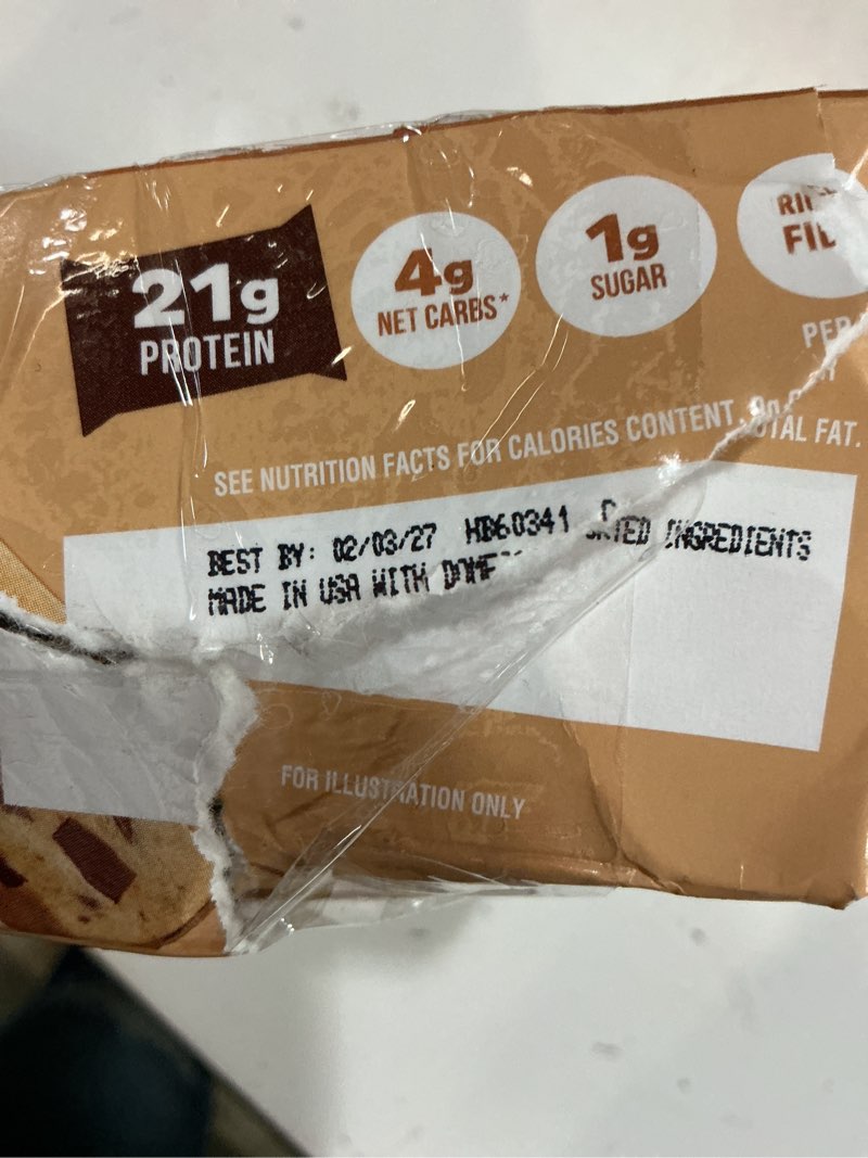 Condition photo showing New/Like New for (best by: 02/03/27)quest nutrition protein bar, chocolate chip cookie dough, 2.12 oz,12 count