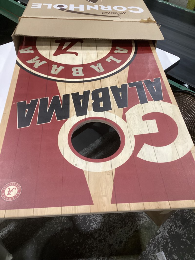 Condition photo showing Good Condition for (similar to stock photos)youthefan ncaa 2’ x 3’ wood cornhole game with logo bags 2' x 3' alabama crimson tide
