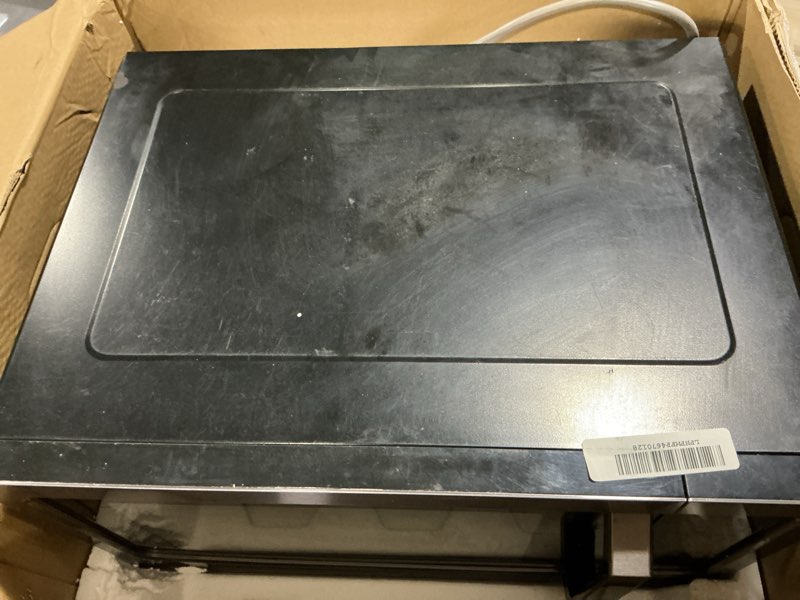 Condition photo showing As Is for TOSHIBA ML-EM45PIT(BS) Countertop Microwave Oven with Inverter Technology, Kitchen Essentials, Smart Sensor, Auto Defrost, 1.6 Cu.ft, 13.6" Removable Turntable, 33lb.&1250W, Black Stainless Steel Inverter-1.6 Cu.Ft.