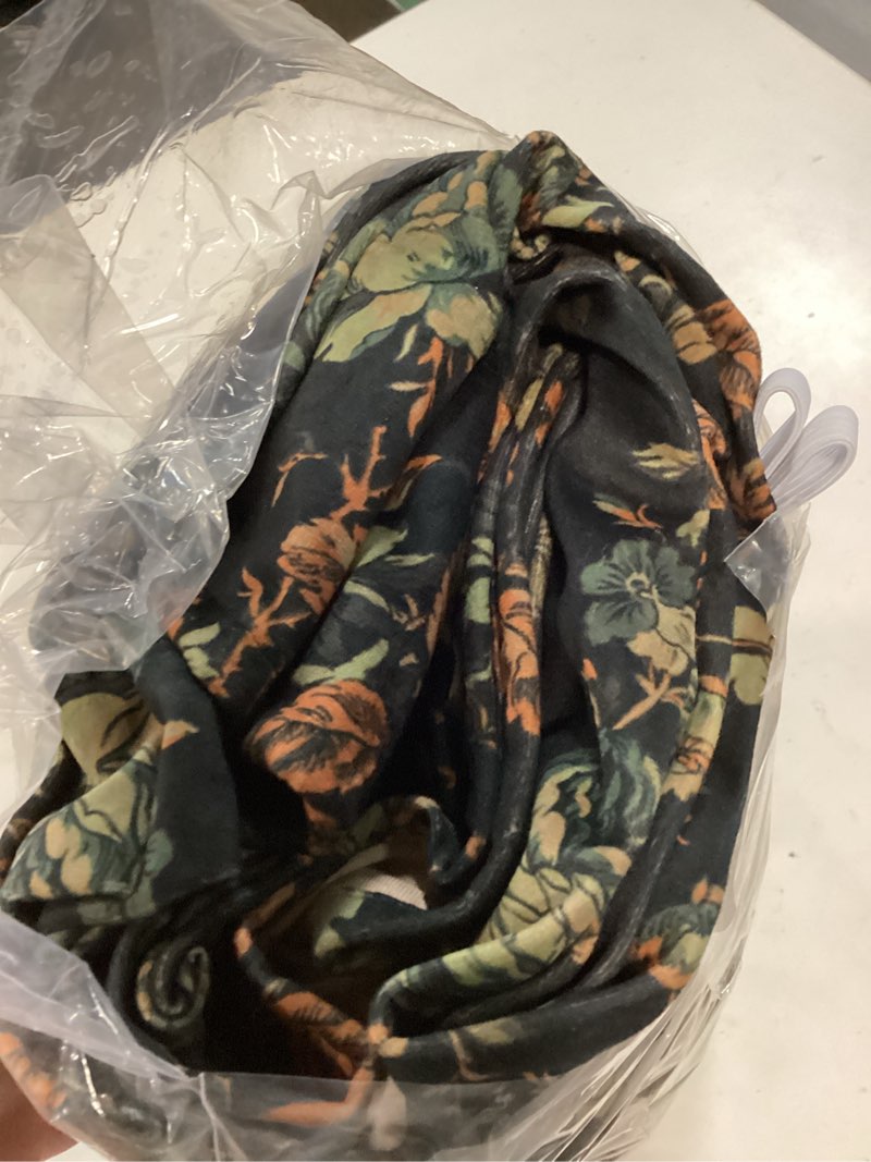 Condition photo showing As Is for stangh vintage floral curtains black velvet drapes 72 inch 2 panels | dark cottagecore, luxury velvet, botanical print pattern, light diffusing, energy efficient, living room floral black 52"w x 72"l (pack of 2)