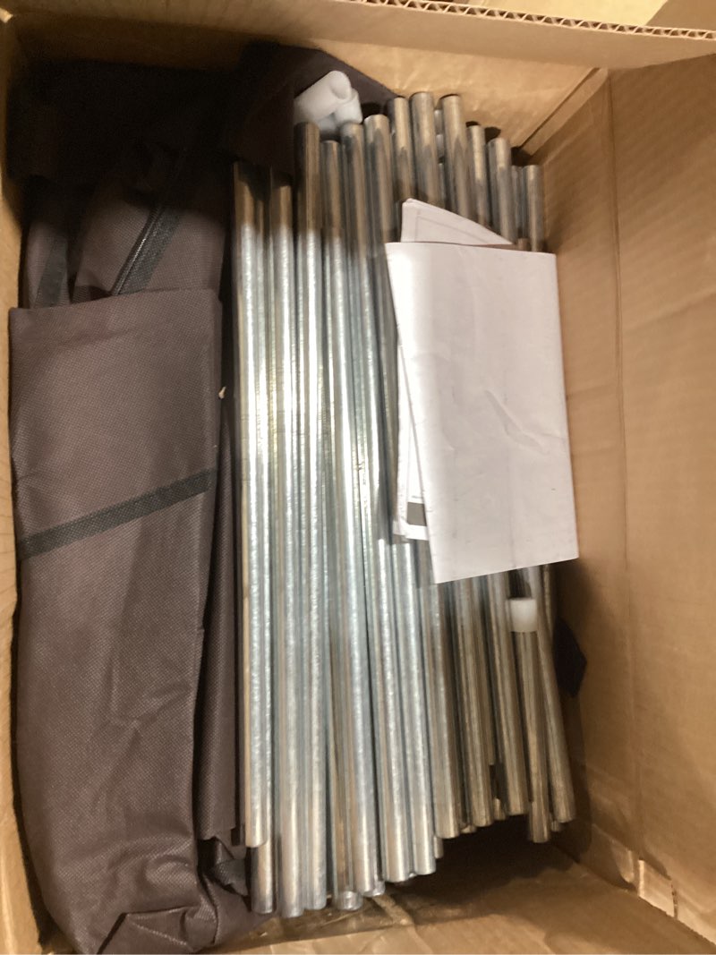 Condition photo showing Good Condition for Portable Amories Closet Wardrobe with Non Woven Fabric Cover,59 Inch Large Metal Clothes Rack Storage Closet with 3 Hanging Rods,3 Drawers and 3 Storage Shelves,Brown,for Small Room Brown 57.5 in