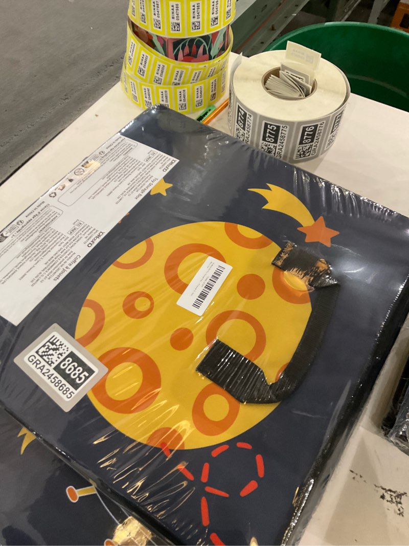 YOHOOLYO 2 In 1 Toy Storage Play Mat, Storage Box for Kids Children Space Adventures Design,Nursery,