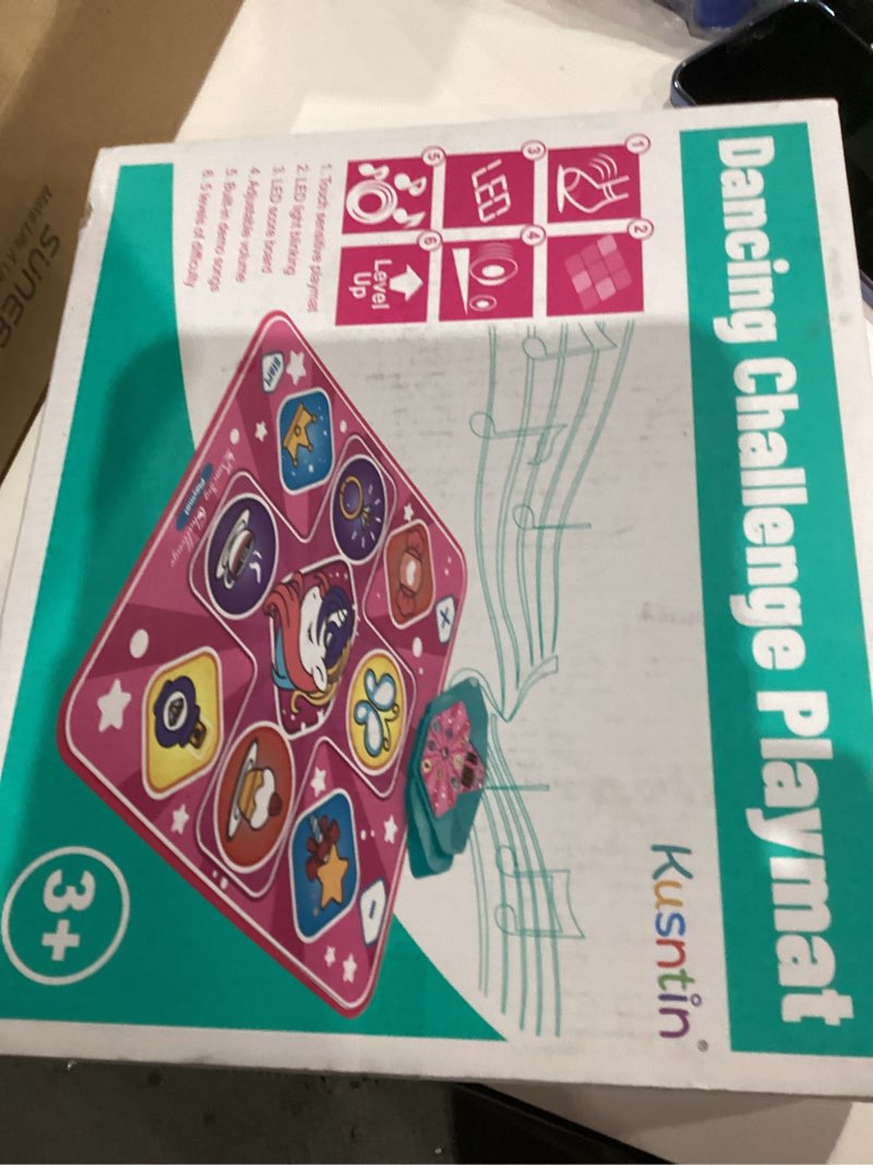 Condition photo showing New/Like New for Unicorn Dance Mat, Dance Mixer Rhythm Step Play Mat, Pink Dance Pad with LED Lights, Adjustable Volume, Built-in Music, 5 Game Modes, Xmas B-Day Gifts for 3-12 Years Old Girls Toys Multicolor