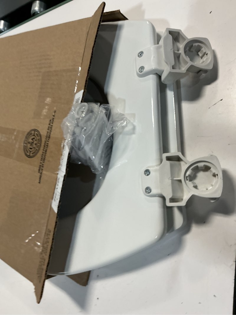 Condition photo showing As Is for Bemis 500EC Durable Wood Toilet Seat with Easy Clean Hinges, Made in USA, Round, White