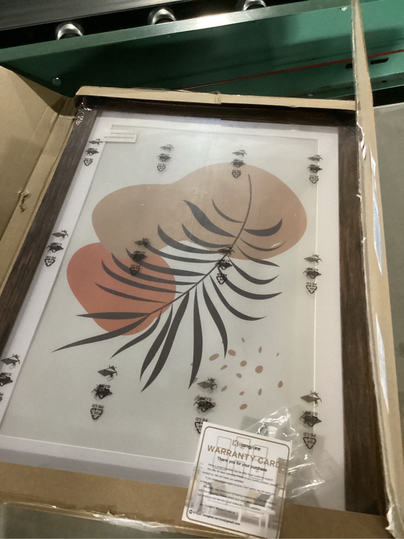 Condition photo showing New/Like New for 14x20 Picture Frame, Rustic Brown Wood Style - Display Posters 12 x 18 with Mat or 14x20 without Mat, Wall Mounting Horizontal and Vertical, 1 Pack Rustic Brown 14X20 in