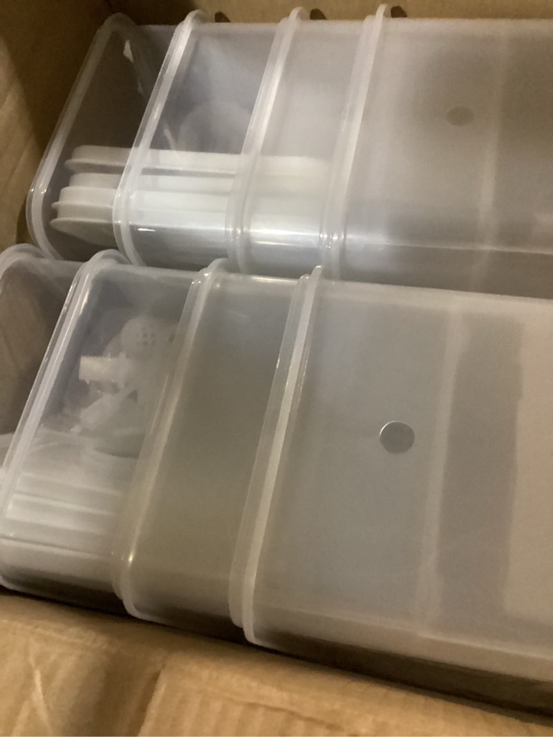 Condition photo showing Good Condition for domensi 8 pack 2 gallon drink dispenser for fridge with spigot water dispenser leak proof lids filter screen beverage juice container sealed plastic lemonade milk cold hot drink tea jug for party 8 2 gallon