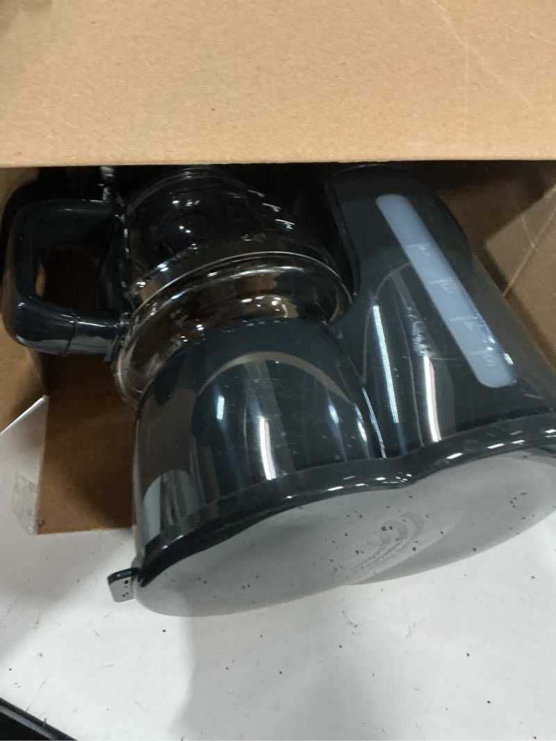 Condition photo showing As Is for mainstays 5 cup coffee maker, black