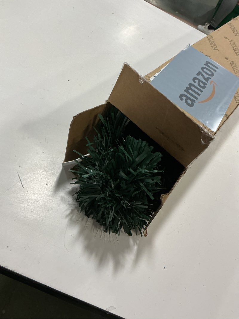 Condition photo showing Good Condition for 32 inch Pre-lit Mini Fiber Optic Tabletop Artificial Christmas Tree with LED Starry Effect Lights on Gold Snowflake Base Pot (Green)