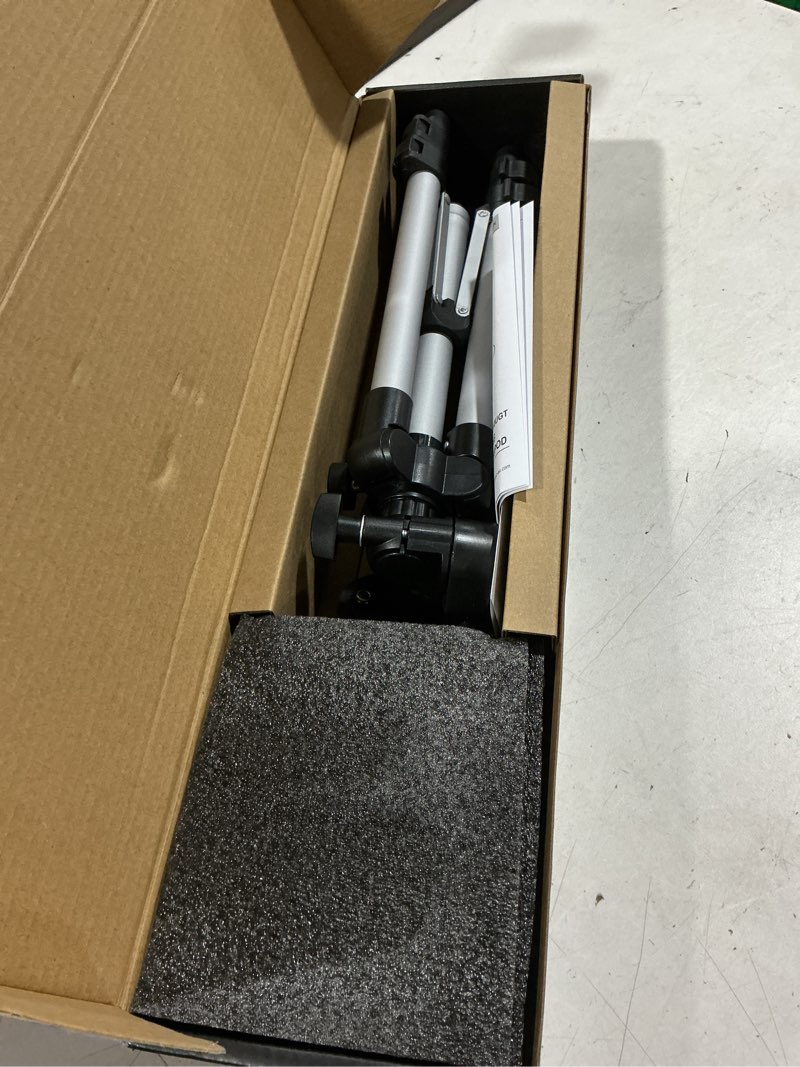 Condition photo showing As Is for prexiso laser level with tripod, 65ft self leveling cross line laser level, green line leveler tool for hanging pictures, home renovation with led indicator & 2 aa batteries (31-1/2 inch tripod)
