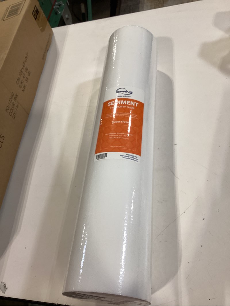 Condition photo showing As Is for ispring fp25b whole house water filter cartridge | 5-micron pp sediment removal, 4.5" x 20" industry-standard size, fits ispring wgb32b & who32b series whole home water filters singe stage sediments 1