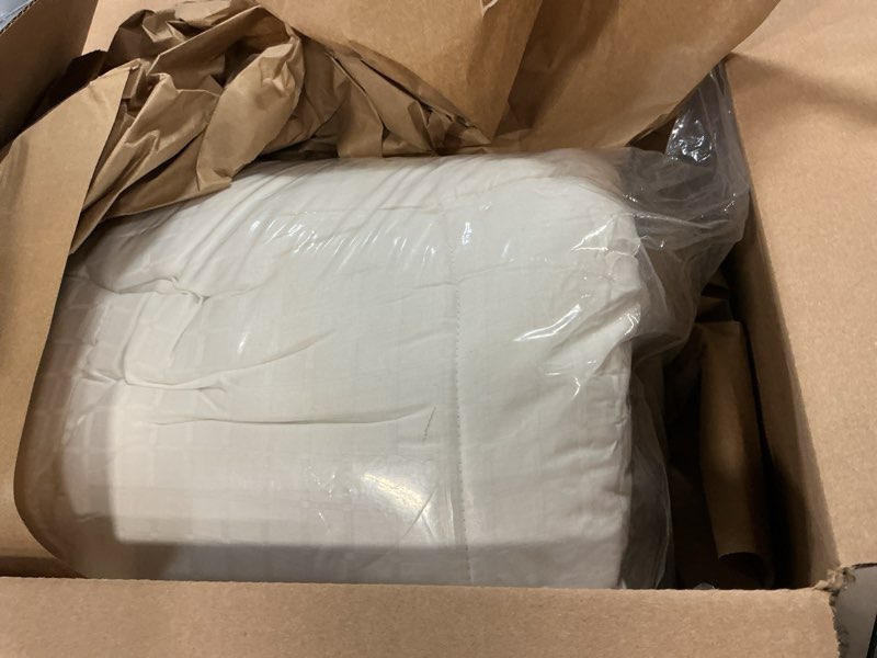 Condition photo showing As Is for Serta ComfortSure King Mattress Cover, Fitted Pillow Top Mattress Pad, Super Soft and Breathable Quilted Cotton Protector with 18" Elastic Deep Pockets for Secure Fit, White