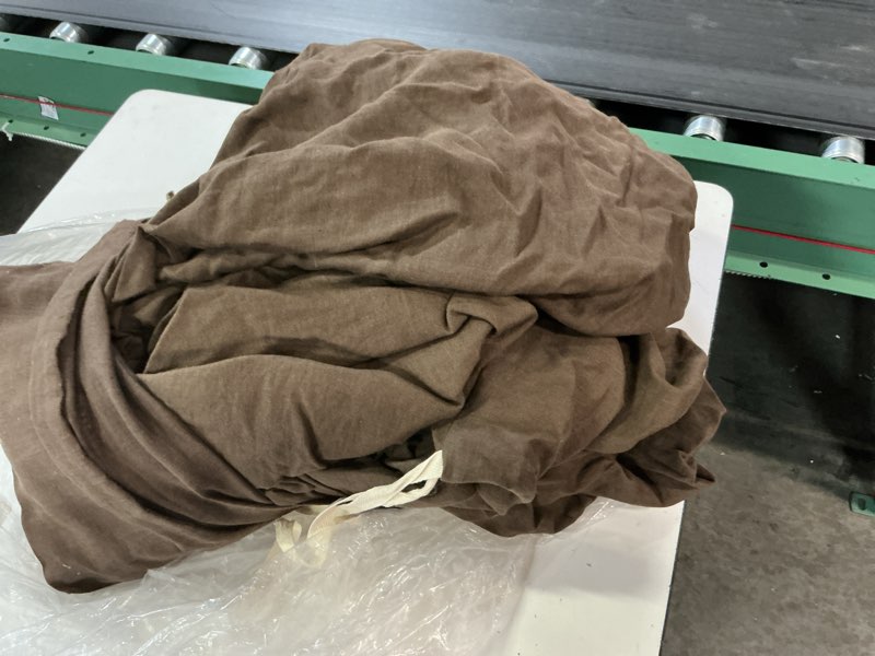 Condition photo showing As Is for european linen double flange duvet cover set, full/queen, espresso