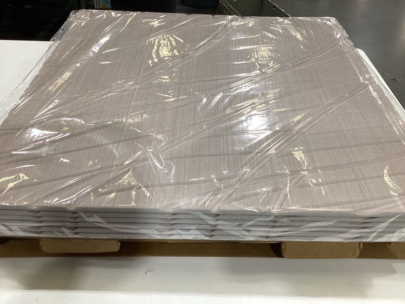 Condition photo showing Good Condition for wood-look acoustic wall panels, 23.6\" x 23.6\" x 0.36\", 6 pack | decorative polyester fiber acoustic wall panels for echo reduction in living rooms, bedrooms, home offices and apartments. 70.8 x 47.2 inches velvet stream - natural birch