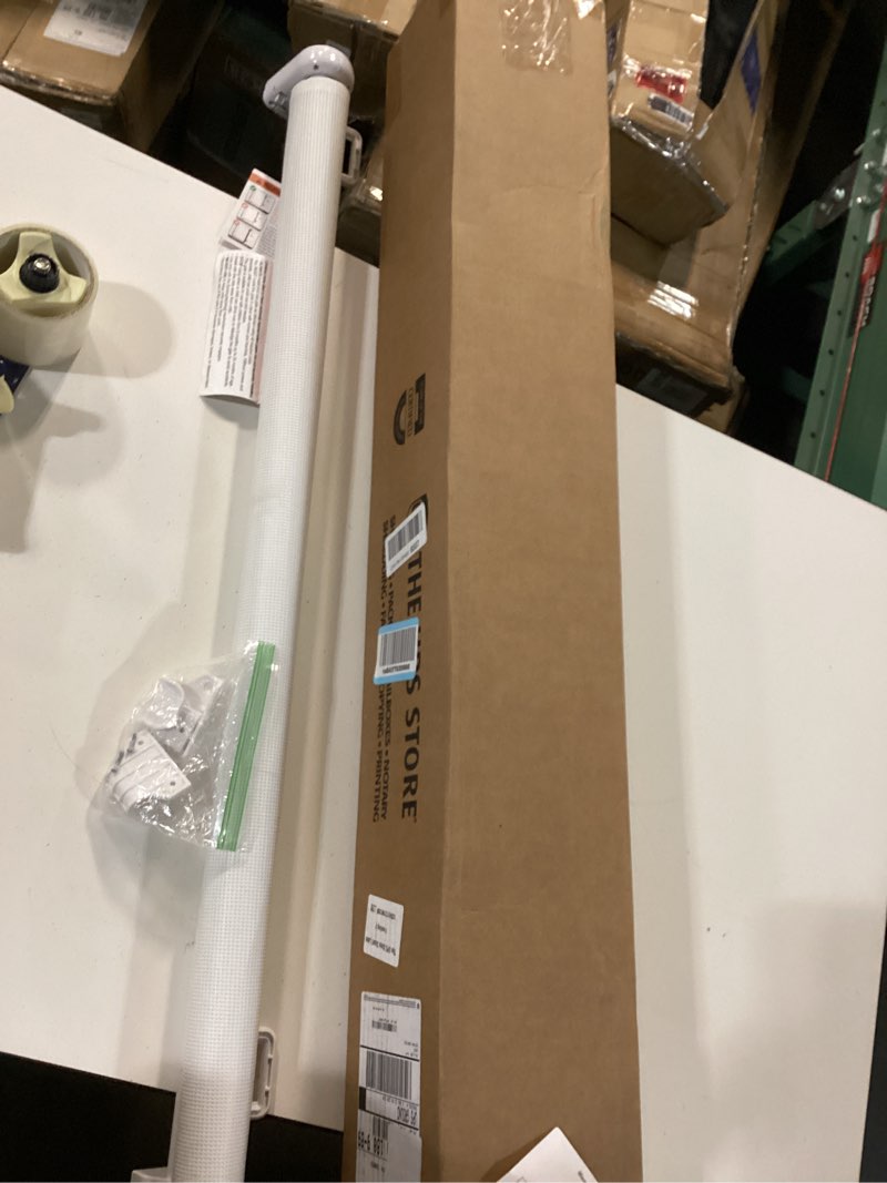 Condition photo showing As Is for 42 inch extra tall retractable baby gates with reinforced strips 55 inch wide outdoor retractable dog gate no sag extra tall baby gate for doorway anti-scratch mesh gates for kids or pets, white white 42" tall x 55" wide? with reinforced bar ?