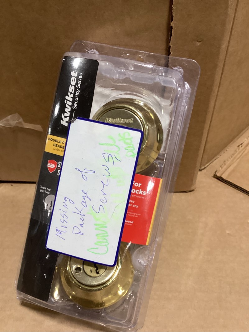 Condition photo showing As Is for Kwikset 665 3 SMT CP RCAL RCS K6 Security Double-Cylinder Deadbolt  Polished Brass - Quantity 1