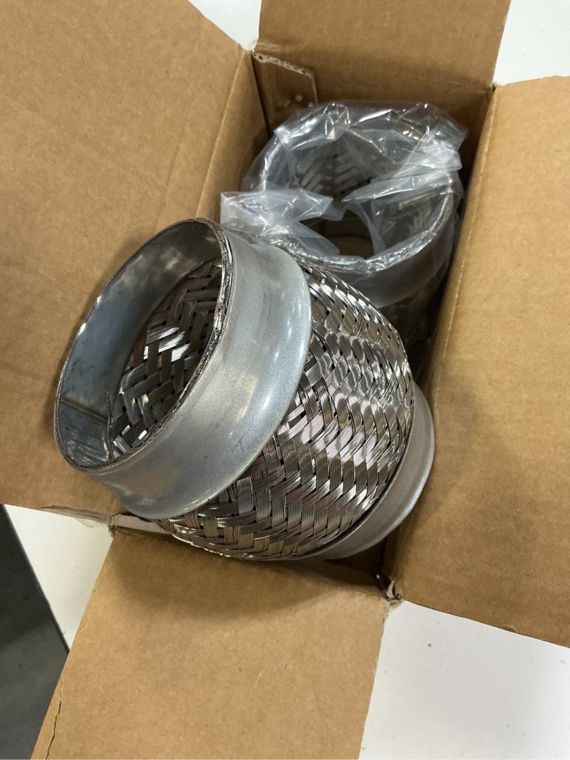 Condition photo showing Good Condition for 2pcs exhaust flex pipe stainless steel double braid long heavy duty 3''inch x 4''inch w/ends 4'' inch long