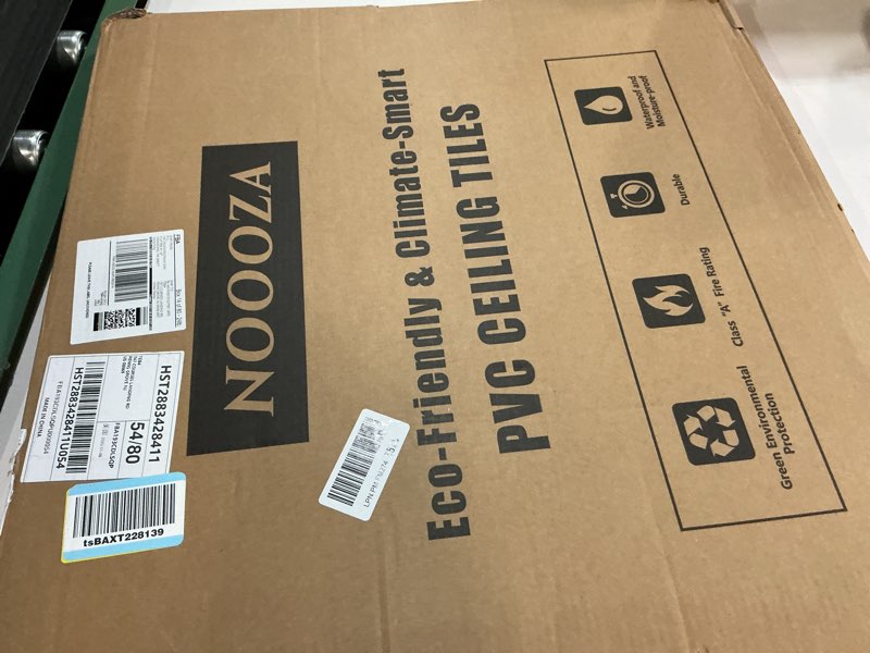 Condition photo showing New/Like New for 2ft x 2ft Printed Pro Ceiling Tile?Drop Ceiling Tiles 24 x 24in. Waterproof, Washable and Fire-Rated - Reusable - High-Grade PVC to Prevent Breakage-Package of 12 Tiles Printed white 2ft x 2ft