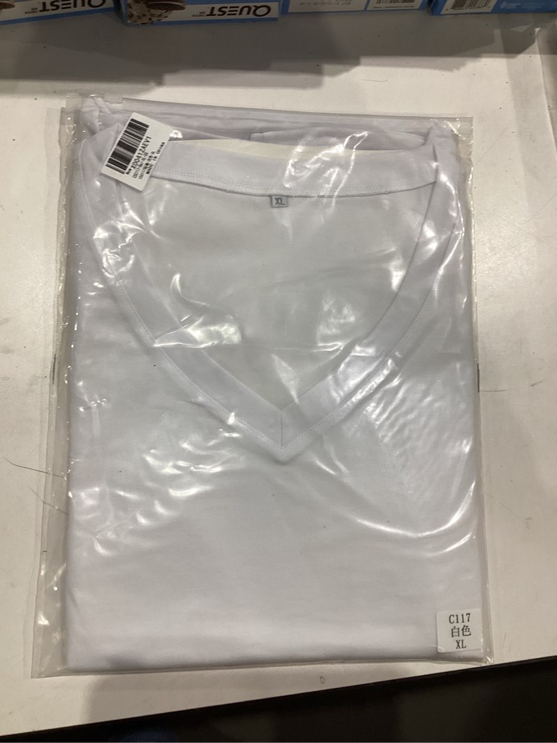 Condition photo showing New/Like New for Cosonsen Women's Tops V-Neck Short Sleeve Tshirts Tees Casual Summer Top X-Large White