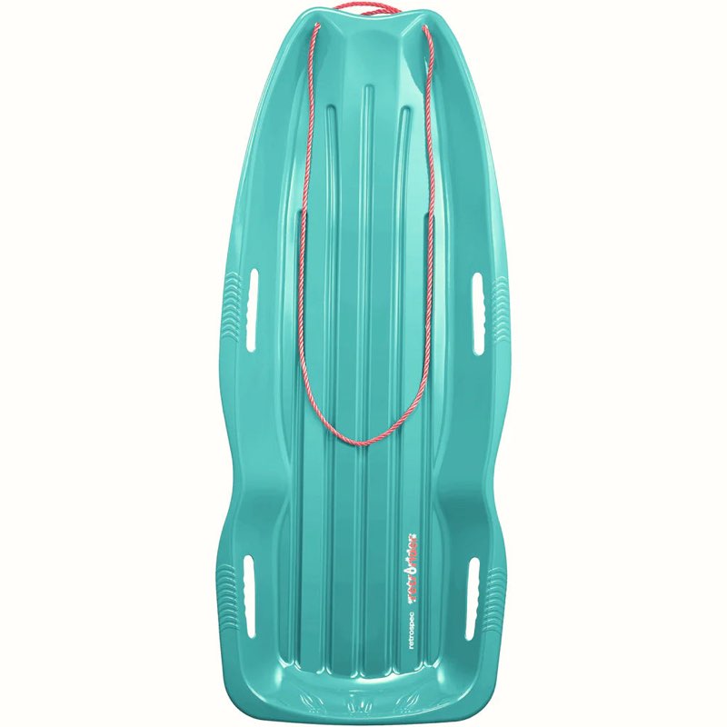 Retrospec Retrorider Plastic Snow Sled – Toboggan Style with Pull Rope, Cold-Resistant Coating, and Hard Bottom for Smooth Downhill Rides – Available in 35" and 48" Sizes for Kids and Adults 2-Pack Brrgundy 35"