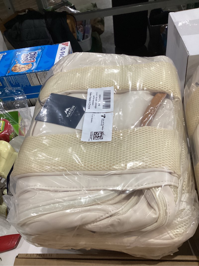 Condition photo showing New/Like New for MATEIN Flap Backpack for Women with Lunch Box, Vintage Laptop Backpack 15.6 Inch with USB Charging Port, Water Resistant Insulated Cooler Lunch Box Bag for College School Teens, Beige