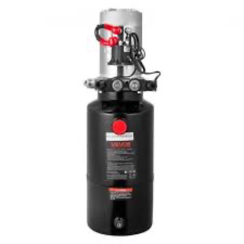 vevor 8 quart hydraulic power unit, double acting dump trailer pump, 3200 psi max relief pressure & 0.91 gpm flow rate, dc 12v hydraulic pump with metal reservoir for dump trailer car lifting