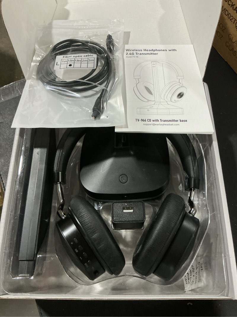 Condition photo showing Good Condition for Wireless Headphones for TV Watching, TV Headphones Wireless for Seniors with Transmitter Charging Base, No Audio Delay Blutooth 5.4, Over Ear Headset with 3 Audio Modes, Gifts for Parents/Elderly Black