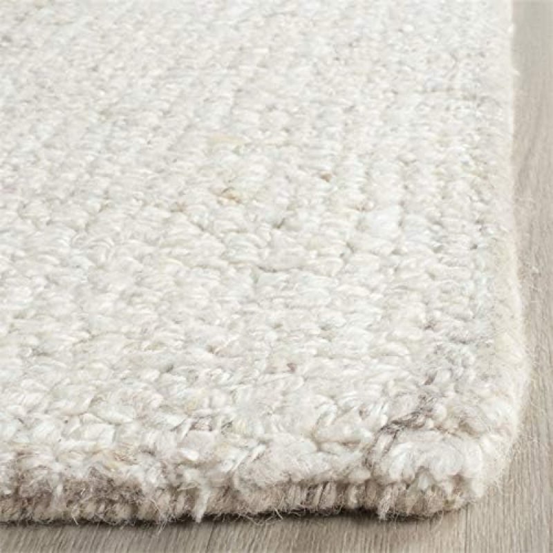 safavieh abstract collection area rug - 6' square, ivory & beige, handmade wool & viscose, ideal for high traffic areas in living room, bedroom (abt141d)