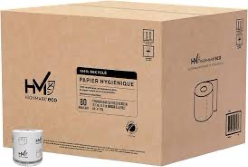 Highmark 100% Recycled Bathroom Tissue, 550 Sheets Per Roll, Case Of 80 Rolls