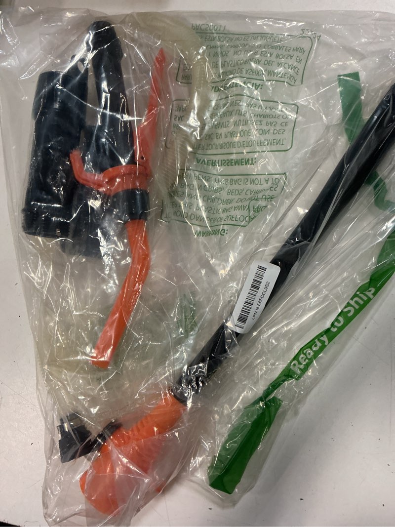 Condition photo showing Good Condition for fuel transfer pump battery operated electric siphon pump for gas, fuel, diesel, water transfer 2.4 gpm portable gas can pump, flow control nozzle, quick control flow and stop orange+black extra long hose