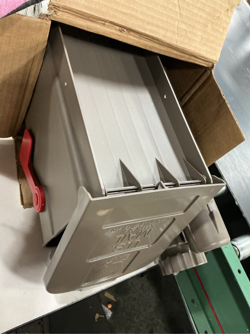 Condition photo showing Good Condition for architectural mailboxes newbury™ rust-proof plastic post mounted mail box for outside with post, mocha, medium curbside mailbox, usps approved for residential delivery