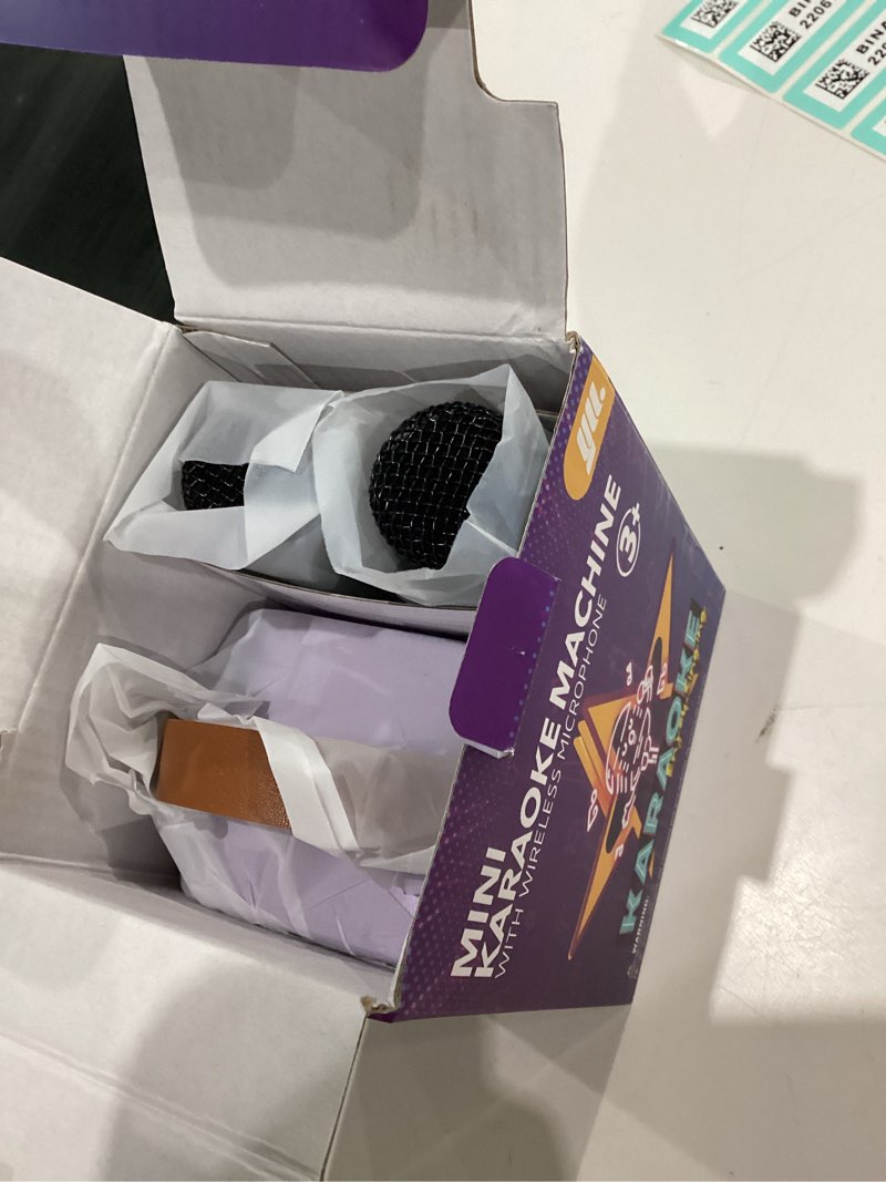 Condition photo showing New/Like New for Karaoke Machine for Kids, Portable Mini Speaker with 2 Wireless Microphones, 2026 TOP Kids Gifts for Girls Ages 3, 4, 5, 6, 7, 8, 9, 10, 12 +Years Old, 4-12th Birthday Present Toy Party (Purple)
