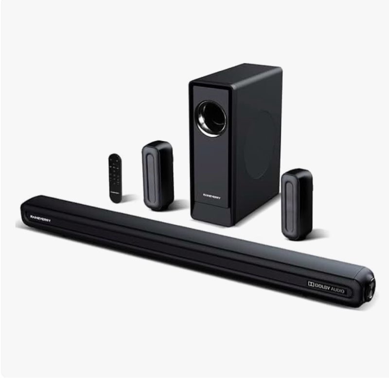 5.1 ch surround sound bar with dolby audio, sound bars for tv, wireless subwoofer & rear speaker, do