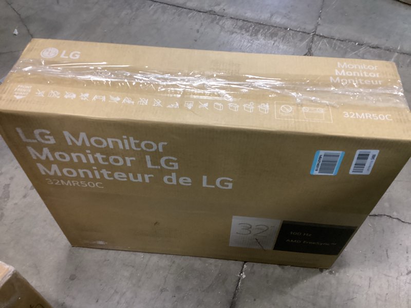 Condition photo showing Working Condition Verified for LG 32MR50C-B Curved Monitor 32-Inch FHD 100Hz AMD FreeSync OnScreen Control Dynamic Action Sync Black Stabilizer Tilt Stand (HDMI) - Black
