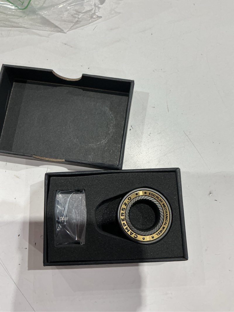 Condition photo showing Good Condition for upgrade fidget spinner for stress relief,magnetic fidget spinner rings with relax sounds,stainless steel ring toy stress anxiety edc relief slider tool, gifts for adults black break the wind