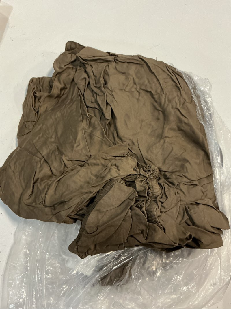 Condition photo showing As Is for bamboo fitted sheet set, queen, walnut