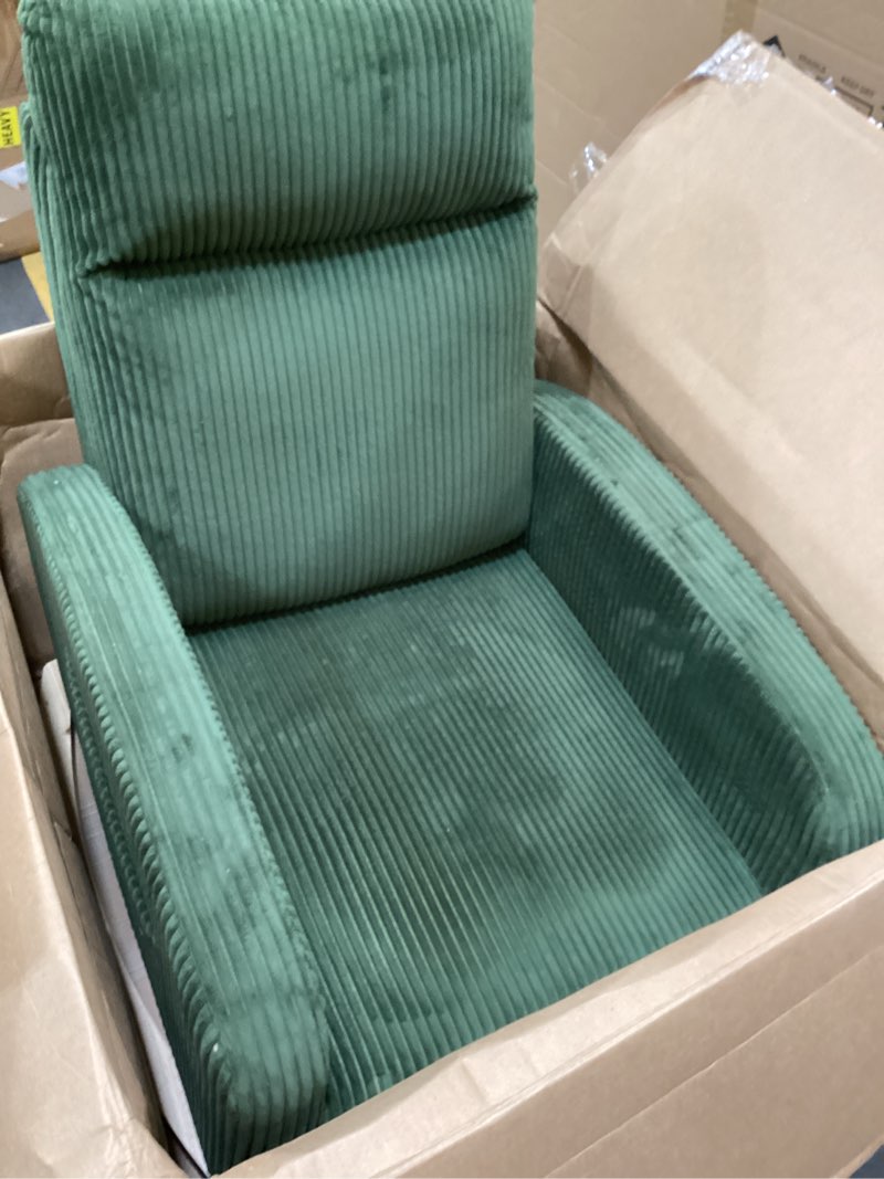 garvee nursery rocking chair, corduroy upholstered rocking chair with adjustable footrest, tufted rocker chair with side pocket, glider rocker for living room, bedroom