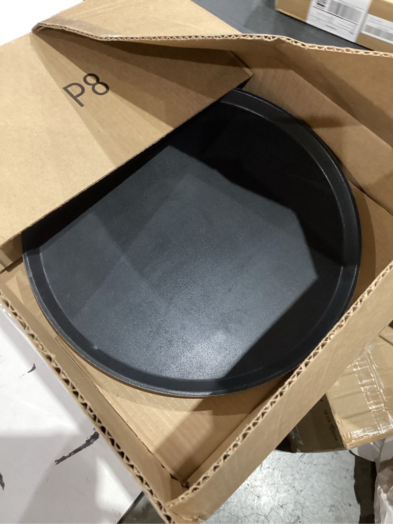 Condition photo showing As Is for New Star Foodservice Non-Slip Tray, Plastic, Rubber Lined, Round (Black, 18-Inch) Modern 18-Inch Black