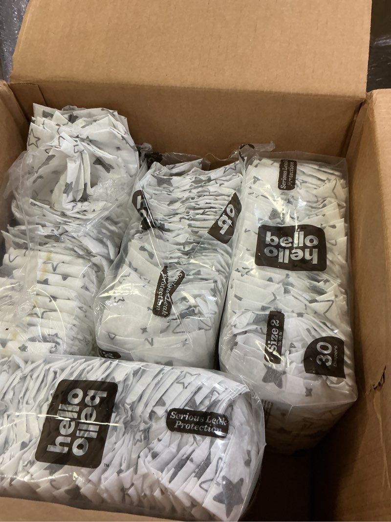 Condition photo showing As Is for Hello Bello Diapers, Size 2 (10-16 lbs) Superstars - 120 Count Value Pack of Premium Disposable Baby Diapers, Hypoallergenic with Soft, Cloth-Like Feel Superstars Size 2 (120 Count)
