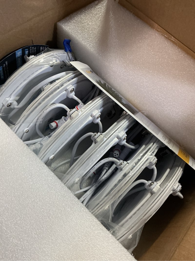 Condition photo showing New/Like New for ensenior 12 pack 6 inch led recessed ceiling light, dimmable, 2700k-5000k 5cct, 1200lm 12w 120v, high brightness canless wafer downlight - etl&fcc&ic 6 inch 2700k/3000k/3500k/4000k/5000k - 5cct white