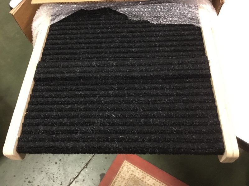Condition photo showing Good Condition for Dog Ramp for Bed - Foldable Small to Large Dog Ramp for Couch - 6 Adjustable Height from 12" to 24" - Stairs with High Traction Mat - Wooden Portable Ramp for Dogs to Get on Bed Couch Car Up to 200LBS Burlywood(black)