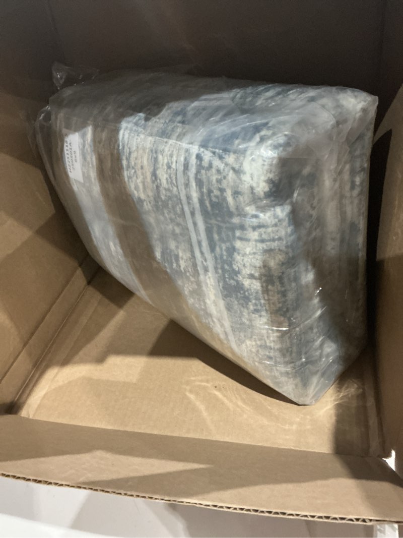 Condition photo showing Good Condition for xluez 6x9 area rugs for living room, washable modern abstract large area rug neutral soft non slip kids rug stain resistant indoor carpet for bedroom nursery dining room playroom(bluewhite, 6'x9') blue white 6' x 9' (rectangular)