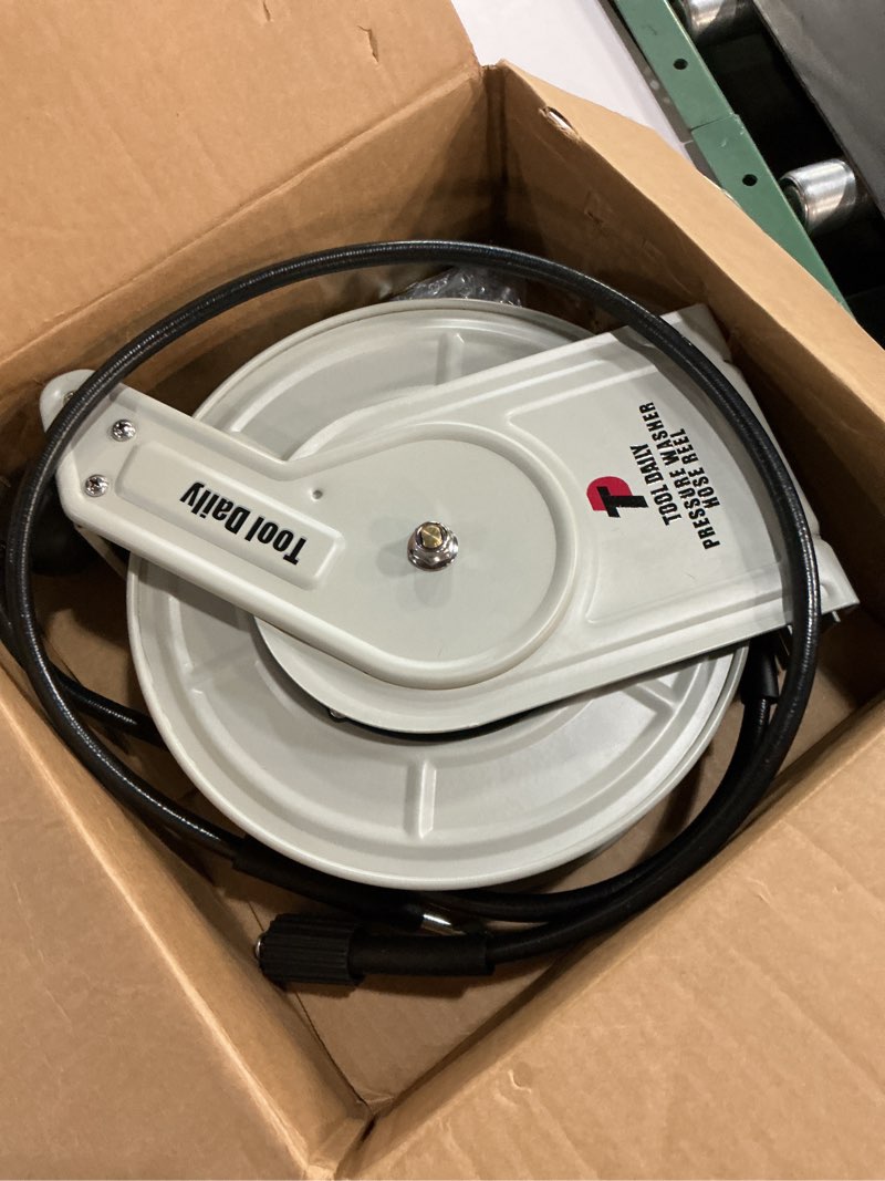 Condition photo showing New/Like New for Tool Daily Retractable Pressure Washer Hose Reel 60 FT x 1/4”, Heavy Duty Power Washer Hose Reel 360