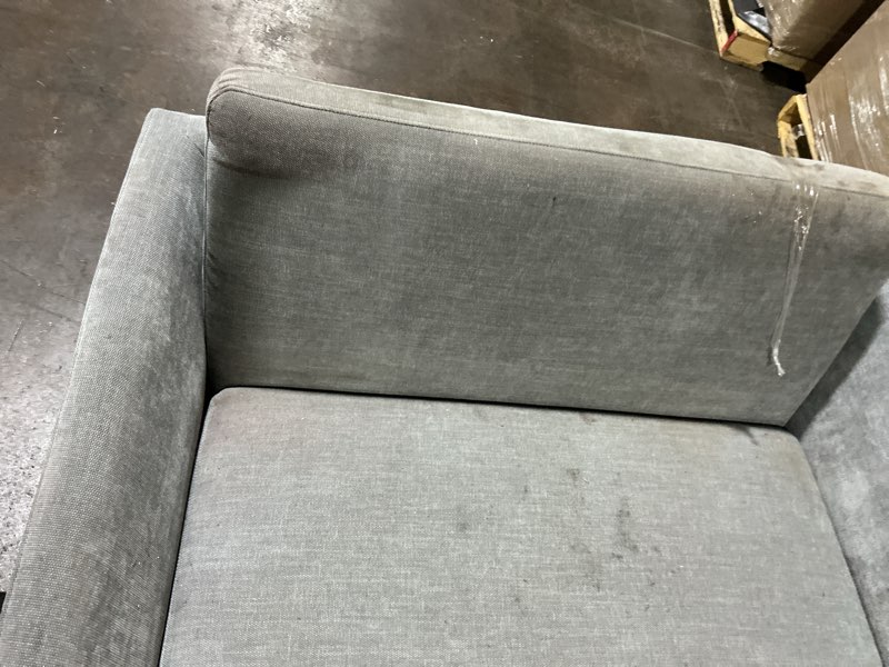 Condition photo showing As Is for sinclair twin sleeper accent chair grey