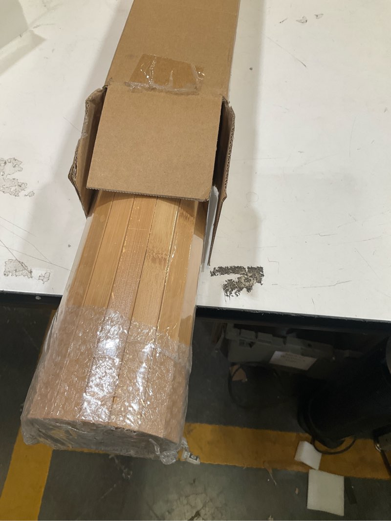 Condition photo showing Good Condition for kelixu natural bamboo wall panel 1 pcs, 48" w x 96" l pole wrap roll, diy wall decor slat wall paneling, interior wainscoting wall cladding for kitchen, living room, office, carbonized 1 carbonized