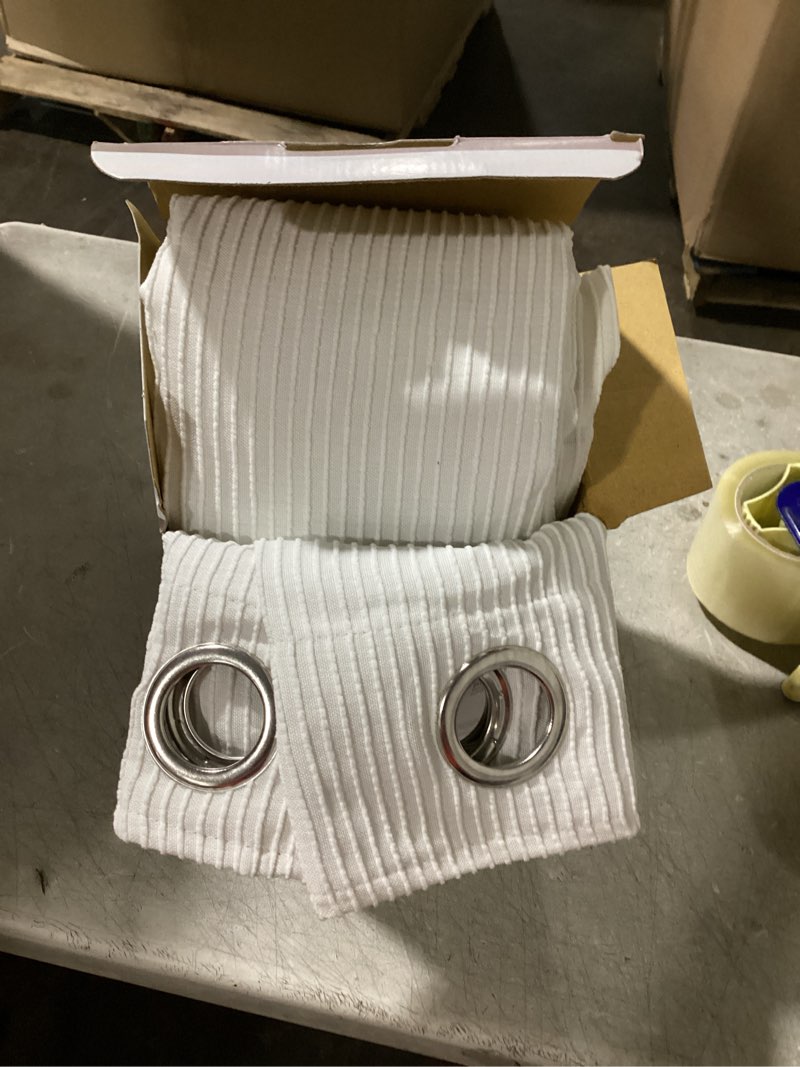 Condition photo showing Good Condition for origin 21 84-in ivory blackout interlined grommet curtain panel pair