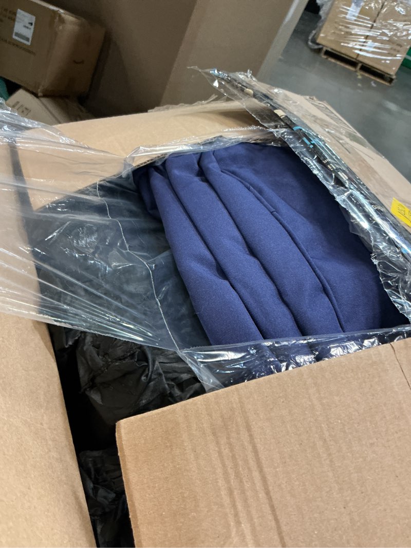 Condition photo showing As Is for outdoor chair cushions set of 4, waterproof outdoor seat cushions for patio furniture, patio chair cushion with handle and ties, round out door chair pads,18.5" x 16" x 3", navy blue navy blue 18.5x16x3-round
